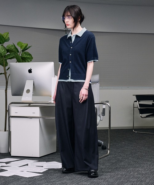 SELLE GLANT(セレグランテ)の「SEMI-WIDE STRAIGHT SLACKS PANTS / セミワイドストレートスラックスパンツ(スラックス・メンズ・ブラック/ダークグレー・SMALL/LARGE/MEDIUM)」の15枚目の写真