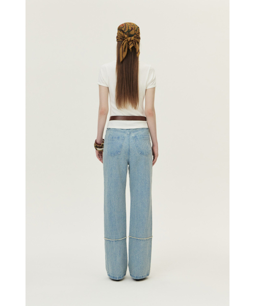 KUME(クメ)の「Pointelle Scoop Neck T-shirt, White(Tシャツ/カットソー・レディース・その他・SMALL/MEDIUM/LARGE)」の4枚目の写真