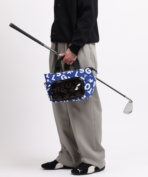stella77golf(ステラセブンティーンセブンゴルフ)の「PVCポケット付総柄スウェットカートBAG(トートバッグ・メンズ・ライム/ブルー/カモフラージュ/ブラック・F)」の22枚目の写真
