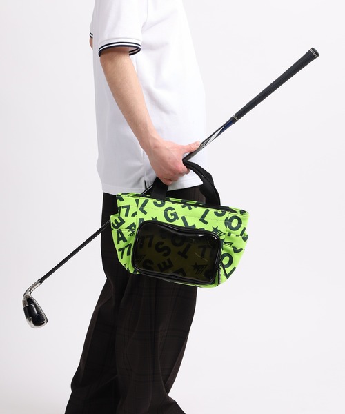 stella77golf(ステラセブンティーンセブンゴルフ)の「PVCポケット付総柄スウェットカートBAG(トートバッグ・メンズ・ライム/ブルー/カモフラージュ/ブラック・F)」の18枚目の写真