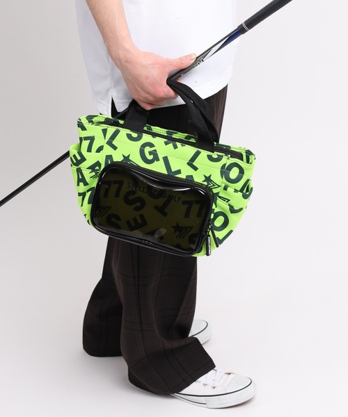 stella77golf(ステラセブンティーンセブンゴルフ)の「PVCポケット付総柄スウェットカートBAG(トートバッグ・メンズ・ライム/ブルー/カモフラージュ/ブラック・F)」の19枚目の写真