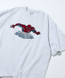 MARVEL/マーベル/スパイダーマン/クルーネックTシャツ/静電フロッキー加工
