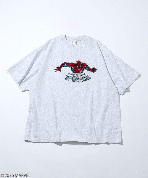 セール】MARVEL/マーベル/スパイダーマン/クルーネックTシャツ/静電
