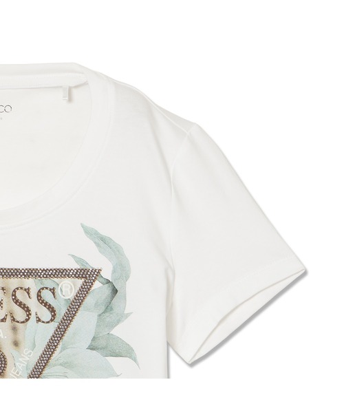 Guess（ゲス）の「FLOWER Triangle Tee Tシャツ ロゴTシャツ（Tシャツ/カットソー・レディース・ホワイト・X-SMALL/SMALL/MEDIUM/LARGE）」の4枚目の写真