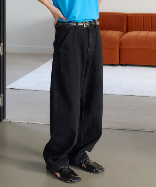 NOUN(ノウン)の「balanced denim pants (black)(デニムパンツ・メンズ・その他・0/1/2)」の1枚目の写真