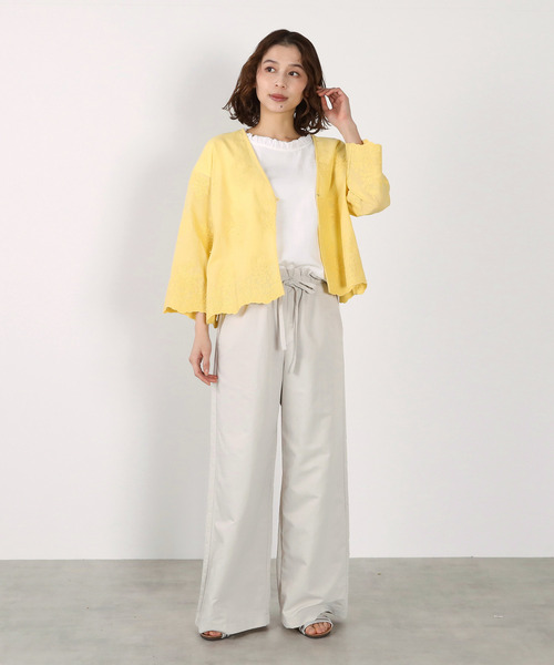 LOGEMENT DE CLAIRE(ロジュモンドクレール)の「【LOURMARIN】ウエストフリルイージーパンツ(その他パンツ・レディース・オリーブ/ライトグレー/グレー・2/3)」の6枚目の写真