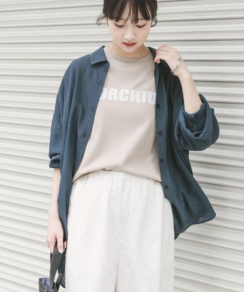 ITEMS URBANRESEARCH(アイテムズ アーバンリサーチ)の「シアーヨウリュウシャツ(シャツ/ブラウス・レディース・ミント/ネイビー/ホワイト/ピンク系その他・FREE)」の1枚目の写真