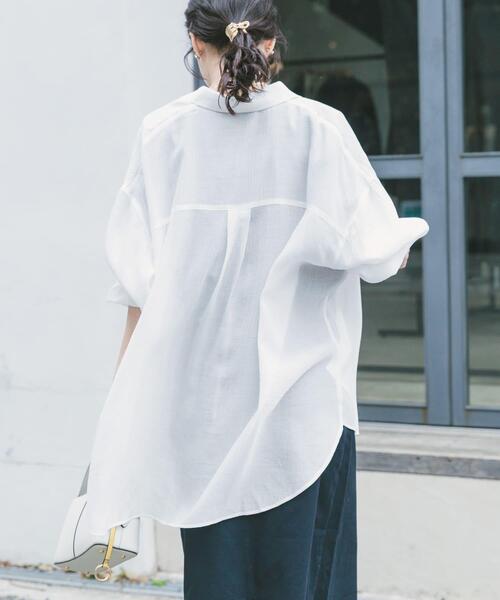 ITEMS URBANRESEARCH(アイテムズ アーバンリサーチ)の「シアーヨウリュウシャツ(シャツ/ブラウス・レディース・ミント/ネイビー/ホワイト/ピンク系その他・FREE)」の6枚目の写真