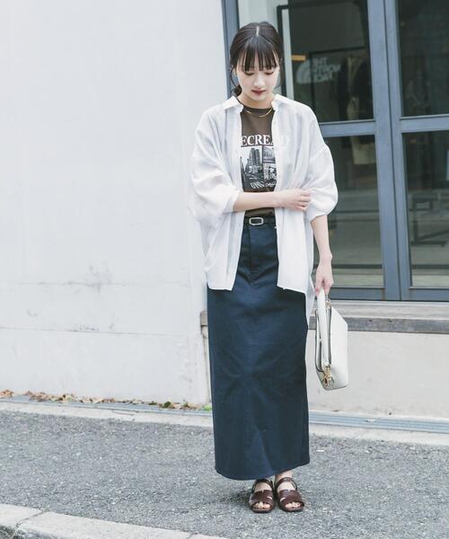 ITEMS URBANRESEARCH(アイテムズ アーバンリサーチ)の「シアーヨウリュウシャツ(シャツ/ブラウス・レディース・ミント/ネイビー/ホワイト/ピンク系その他・FREE)」の7枚目の写真
