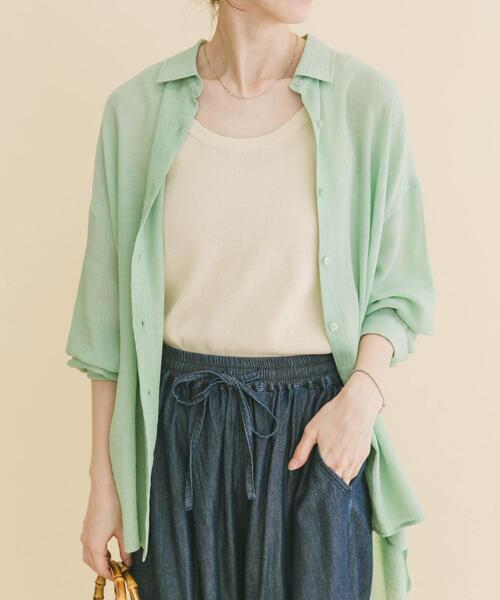 ITEMS URBANRESEARCH(アイテムズ アーバンリサーチ)の「シアーヨウリュウシャツ(シャツ/ブラウス・レディース・ミント/ネイビー/ホワイト/ピンク系その他・FREE)」の11枚目の写真