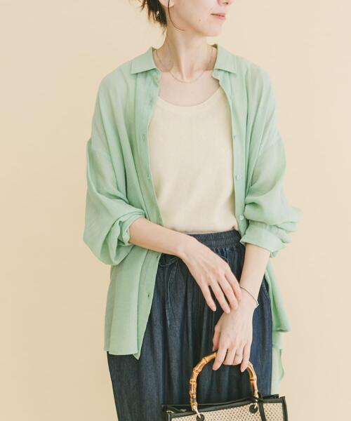 ITEMS URBANRESEARCH(アイテムズ アーバンリサーチ)の「シアーヨウリュウシャツ(シャツ/ブラウス・レディース・ミント/ネイビー/ホワイト/ピンク系その他・FREE)」の12枚目の写真