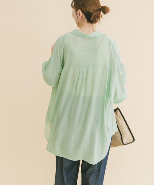 ITEMS URBANRESEARCH(アイテムズ アーバンリサーチ)の「シアーヨウリュウシャツ(シャツ/ブラウス・レディース・ミント/ネイビー/ホワイト/ピンク系その他・FREE)」の13枚目の写真