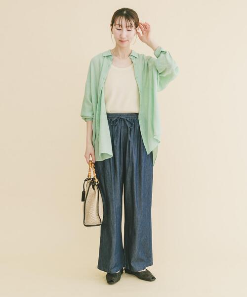 ITEMS URBANRESEARCH(アイテムズ アーバンリサーチ)の「シアーヨウリュウシャツ(シャツ/ブラウス・レディース・ミント/ネイビー/ホワイト/ピンク系その他・FREE)」の14枚目の写真