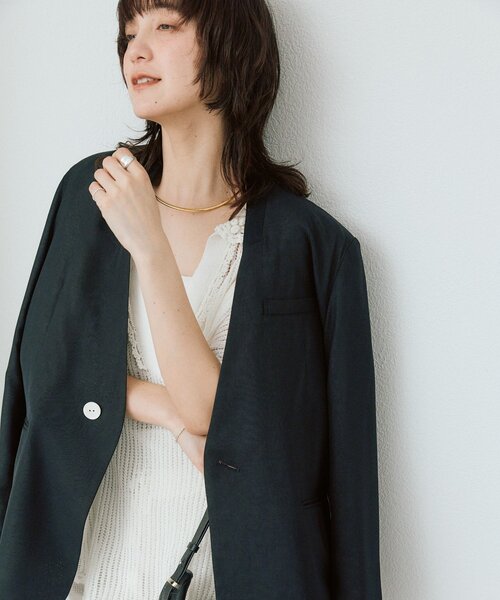 RIVE DROITE（リヴドロワ）の「【à Nice】【セットアップ対応可能】クロシェカラーニット（ニット/セーター・レディース・オフホワイト/チャコールグレー・FREE）」の11枚目の写真