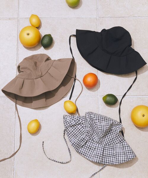 earth music&ecology(アースミュージックアンドエコロジー)の「【UVカット】タックハット(ハット・レディース・ブラック/チェック/モカ・FREE)」の6枚目の写真