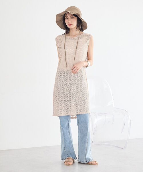 earth music&ecology(アースミュージックアンドエコロジー)の「【UVカット】タックハット(ハット・レディース・ブラック/チェック/モカ・FREE)」の10枚目の写真