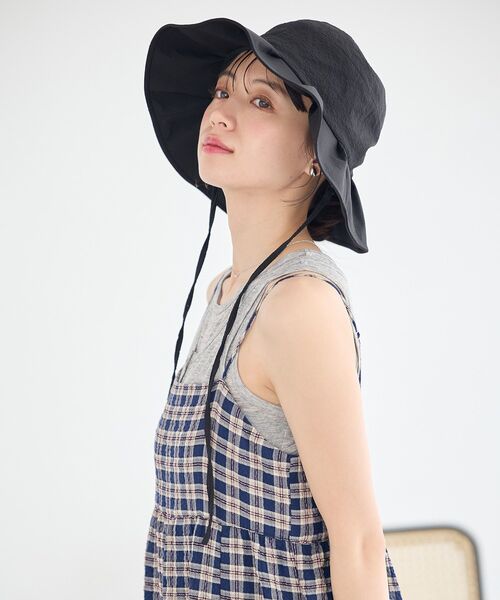 earth music&ecology(アースミュージックアンドエコロジー)の「【UVカット】タックハット(ハット・レディース・ブラック/チェック/モカ・FREE)」の17枚目の写真