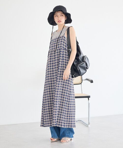 earth music&ecology(アースミュージックアンドエコロジー)の「【UVカット】タックハット(ハット・レディース・ブラック/チェック/モカ・FREE)」の19枚目の写真