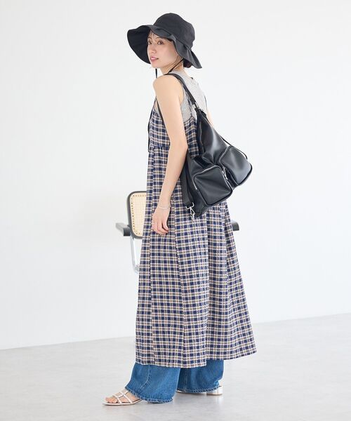 earth music&ecology(アースミュージックアンドエコロジー)の「【UVカット】タックハット(ハット・レディース・ブラック/チェック/モカ・FREE)」の20枚目の写真