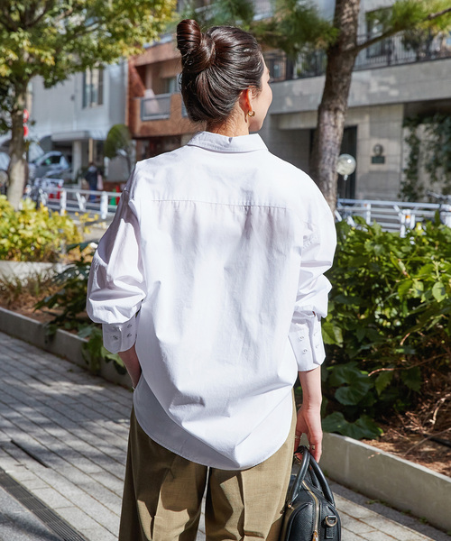 B.C STOCK(ベーセーストック)の「《追加》ウォッシャブル / 無地ストライプ シャツ(シャツ/ブラウス・レディース・ブルー/ネイビー/ホワイト・FREE)」の16枚目の写真