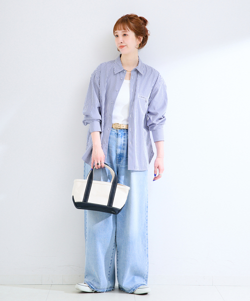B.C STOCK(ベーセーストック)の「《追加》ウォッシャブル / 無地ストライプ シャツ(シャツ/ブラウス・レディース・ブルー/ネイビー/ホワイト・FREE)」の19枚目の写真