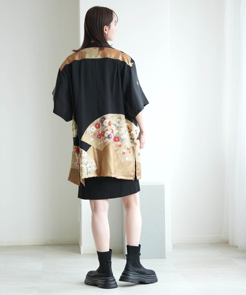 utatane(ウタタネ)の「着物リメイク maison utatane シャツ/ブラウス 朧夜の金彩(シャツ/ブラウス・レディース・ブラック・LL)」の7枚目の写真