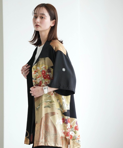 utatane(ウタタネ)の「着物リメイク maison utatane シャツ/ブラウス 朧夜の金彩(シャツ/ブラウス・レディース・ブラック・LL)」の9枚目の写真
