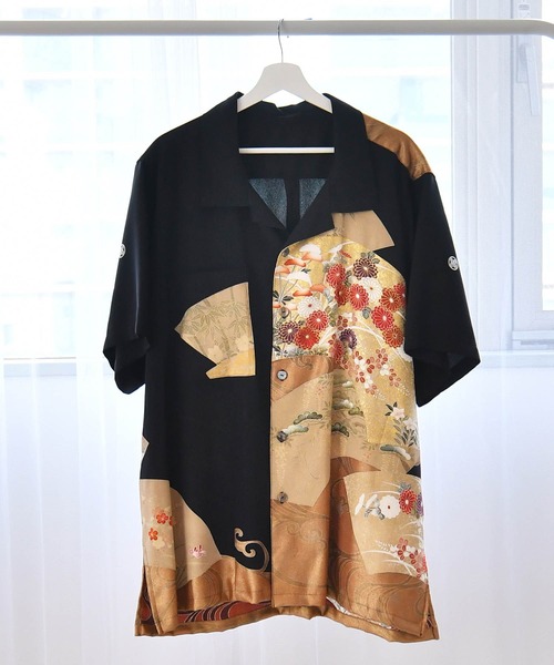 utatane(ウタタネ)の「着物リメイク maison utatane シャツ/ブラウス 朧夜の金彩(シャツ/ブラウス・レディース・ブラック・LL)」の14枚目の写真