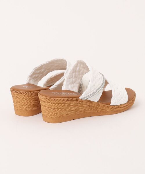 ITALIAN SHOEMAKERS(イタリアンシューメーカー)の「【ITALIAN SHOEMAKERS】ビジューラインウーブンウェッジサンダル(962308)(サンダル・レディース・ベージュ/アイボリー・36/35/38/37)」の3枚目の写真