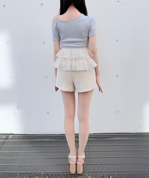 NOMAE(ノーマエ)の「ドットワンショルペプラムトップス(Tシャツ/カットソー・レディース・ブラック/ライトイエロー/ピンク/ライトブルー・FREE)」の20枚目の写真