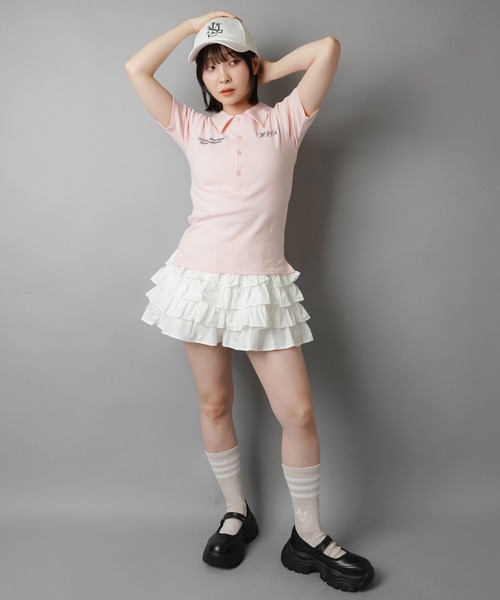 SPINNS(スピンズ)の「フリルティアードショートパンツ(その他パンツ・レディース・ホワイト/ブラック・ONESIZE)」の13枚目の写真