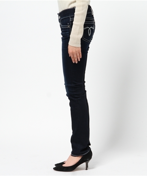 MOUSSY(マウジー)の「NYLON fit Straight Slim(デニムパンツ・レディース・ブルー/ダークブルー・26inch/27inch/24inch/23inch/25inch)」の4枚目の写真