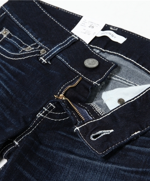 MOUSSY(マウジー)の「NYLON fit Straight Slim(デニムパンツ・レディース・ブルー/ダークブルー・26inch/27inch/24inch/23inch/25inch)」の12枚目の写真