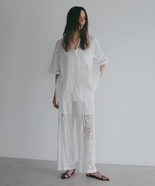 MANOF(マノフ)の「CUT WORK LACE PANTS(その他パンツ・レディース・ホワイト/ブラック・S/M)」の3枚目の写真
