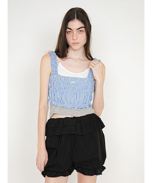SORIN(ソリン )の「Shirring Bustier/シャーリング ビスチェ(その他トップス・レディース・サックスブルー/ダークネイビー/ホワイト・38)」の5枚目の写真