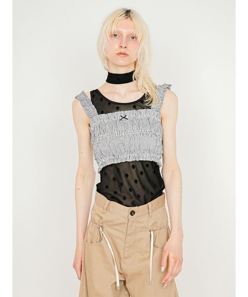 SORIN(ソリン )の「Shirring Bustier/シャーリング ビスチェ(その他トップス・レディース・サックスブルー/ダークネイビー/ホワイト・38)」の18枚目の写真