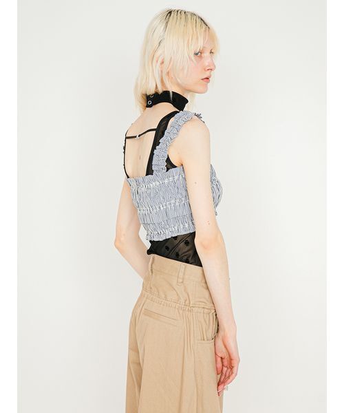 SORIN(ソリン )の「Shirring Bustier/シャーリング ビスチェ(その他トップス・レディース・サックスブルー/ダークネイビー/ホワイト・38)」の19枚目の写真