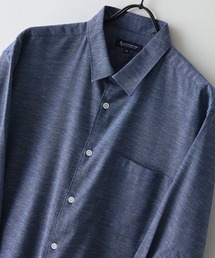 【BLUE STANDARD/ブルースタンダード】【涼しくさらさらな肌ざわりの綿麻シャツ】コットンリネンミックス  7分袖シャツ レギュラーフィット 無地 通気性 清涼感 吸水速乾 紫外線対策
