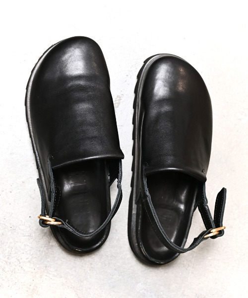 EARLE(アール)の「EARLE アール / Coverd footbed sandals キップレザーフットベッドサンダル / ER4303(サンダル・メンズ・ブラック・41/42)」の3枚目の写真