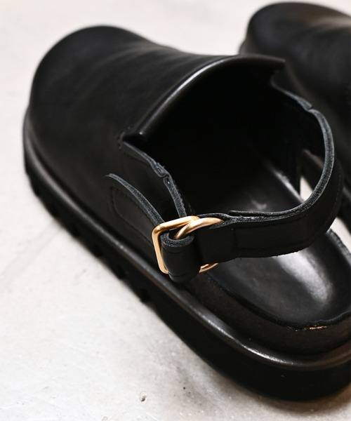 EARLE(アール)の「EARLE アール / Coverd footbed sandals キップレザーフットベッドサンダル / ER4303(サンダル・メンズ・ブラック・41/42)」の5枚目の写真