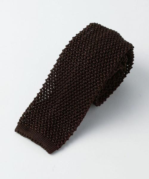 green label relaxing（グリーンレーベルリラクシング）の「[フィオリオ] FIORIO KNIT S SOLID ネクタイ◆（ネクタイ・メンズ・ホワイト/ブラック/ナチュラル/ベージュ/ダークブラウン/オレンジ/ダークグリーン/コバルトブルー/ロイヤルブルー/ネイビー/レッド/イエロー/ケリー・FREE）」の4枚目の写真