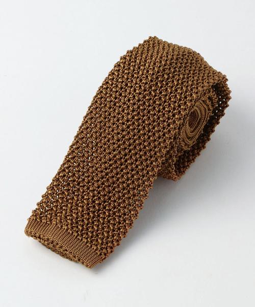 green label relaxing（グリーンレーベルリラクシング）の「[フィオリオ] FIORIO KNIT S SOLID ネクタイ◆（ネクタイ・メンズ・ホワイト/ブラック/ナチュラル/ベージュ/ダークブラウン/オレンジ/ダークグリーン/コバルトブルー/ロイヤルブルー/ネイビー/レッド/イエロー/ケリー・FREE）」の5枚目の写真