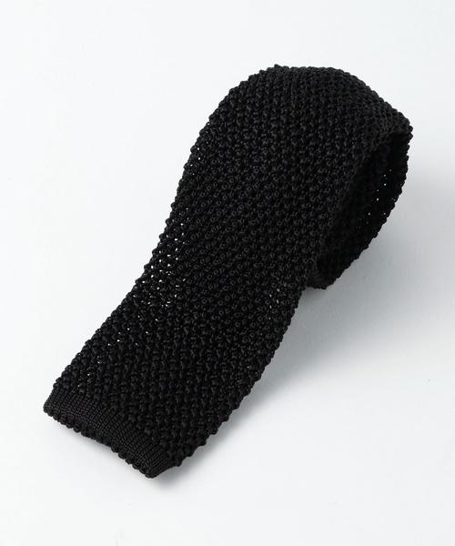 green label relaxing（グリーンレーベルリラクシング）の「[フィオリオ] FIORIO KNIT S SOLID ネクタイ◆（ネクタイ・メンズ・ホワイト/ブラック/ナチュラル/ベージュ/ダークブラウン/オレンジ/ダークグリーン/コバルトブルー/ロイヤルブルー/ネイビー/レッド/イエロー/ケリー・FREE）」の3枚目の写真