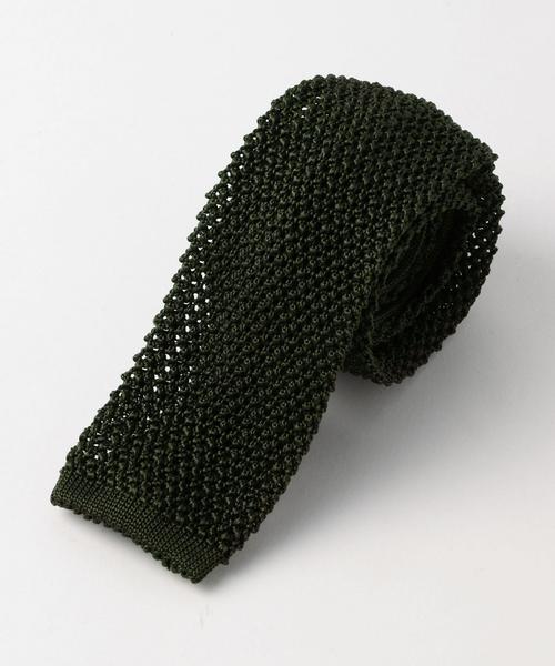 green label relaxing（グリーンレーベルリラクシング）の「[フィオリオ] FIORIO KNIT S SOLID ネクタイ◆（ネクタイ・メンズ・ホワイト/ブラック/ナチュラル/ベージュ/ダークブラウン/オレンジ/ダークグリーン/コバルトブルー/ロイヤルブルー/ネイビー/レッド/イエロー/ケリー・FREE）」の7枚目の写真