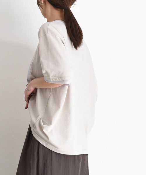 Eimee Law(エイミーロウ)の「箔プリント メッシュコンビネーションTシャツ(Tシャツ/カットソー・レディース・オフホワイト/ベージュ/ブラック・FREE)」の17枚目の写真