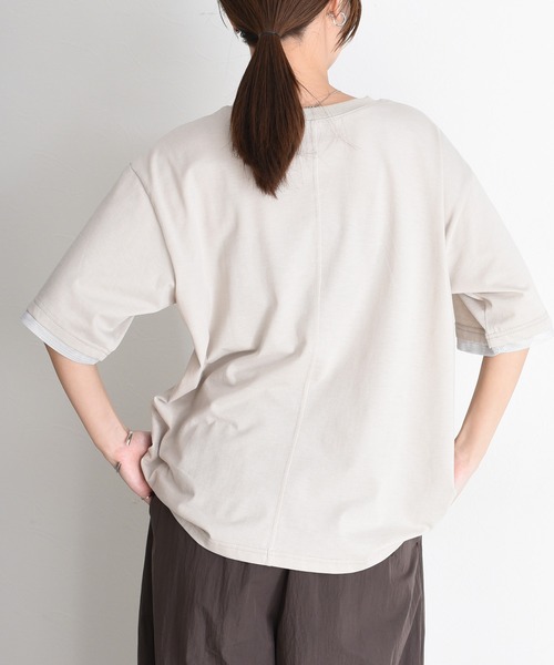 Eimee Law(エイミーロウ)の「箔プリント メッシュコンビネーションTシャツ(Tシャツ/カットソー・レディース・オフホワイト/ベージュ/ブラック・FREE)」の18枚目の写真