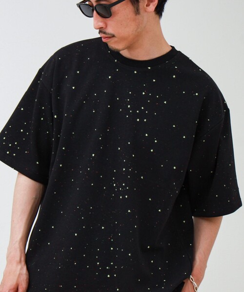 GLOSTER（グロスター）の「星穴ネップボンディング クルーネックTシャツ（Tシャツ/カットソー・メンズ・ブラック/ネイビー/オフホワイト・M/L）」の2枚目の写真