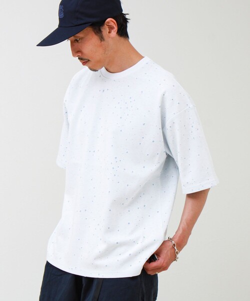 GLOSTER（グロスター）の「星穴ネップボンディング クルーネックTシャツ（Tシャツ/カットソー・メンズ・ブラック/ネイビー/オフホワイト・M/L）」の7枚目の写真