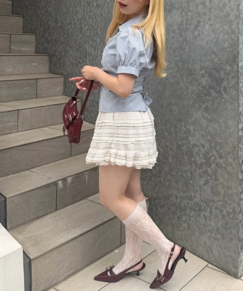 continuer de NICE CLAUP(コンティニューデナイスクラップ)の「【@_puni.moe企画】全方位可愛い後ろレースUPギャザーブラウス(シャツ/ブラウス・レディース・ブラック系その他/ドット/ベージュ系その他/ブルー系その他/ブラウン系その他・FREE)」の22枚目の写真