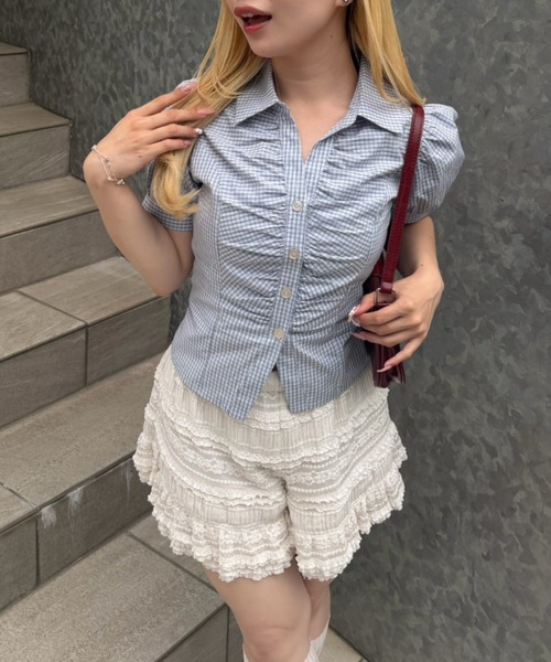 continuer de NICE CLAUP(コンティニューデナイスクラップ)の「【@_puni.moe企画】全方位可愛い後ろレースUPギャザーブラウス(シャツ/ブラウス・レディース・ブラック系その他/ドット/ベージュ系その他/ブルー系その他/ブラウン系その他・FREE)」の21枚目の写真